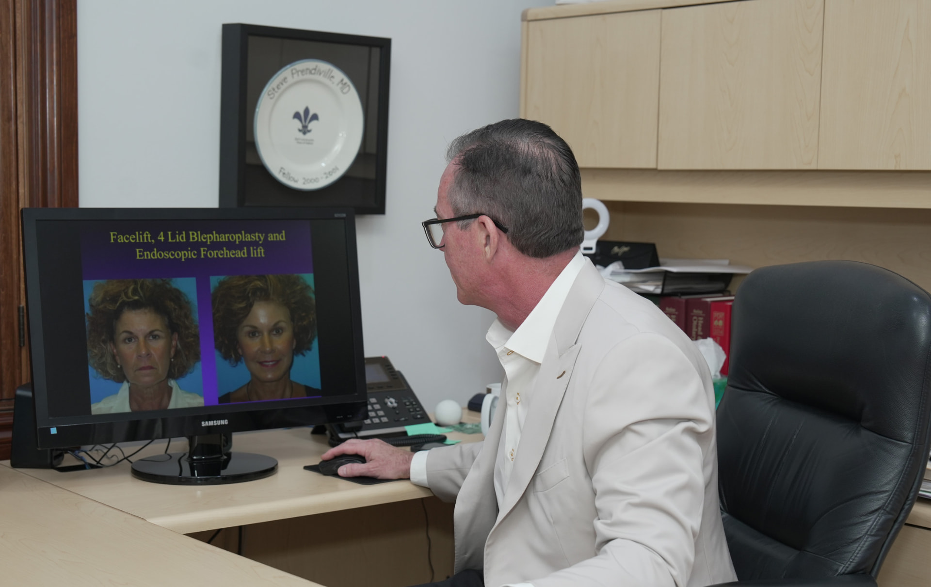 Dr. Prendiville reviewing before-and-after results