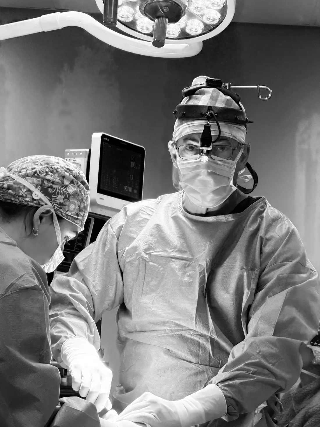 Dr. Prendiville in surgical attire in the operating room